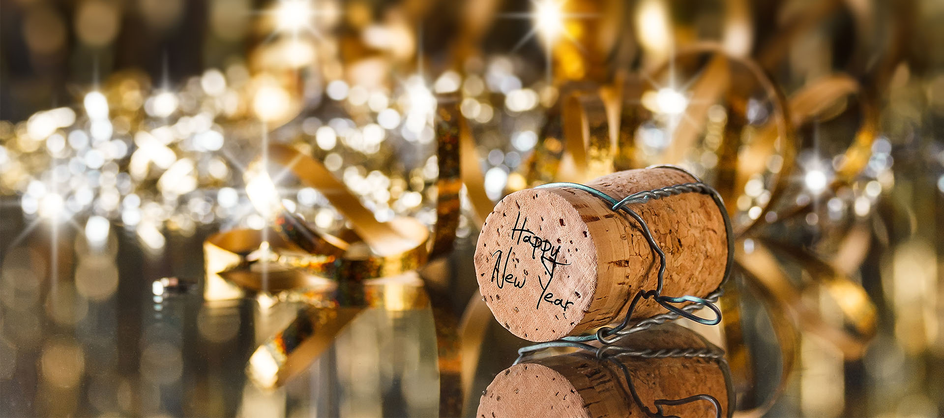 Wine cork with Happy New Year written on top